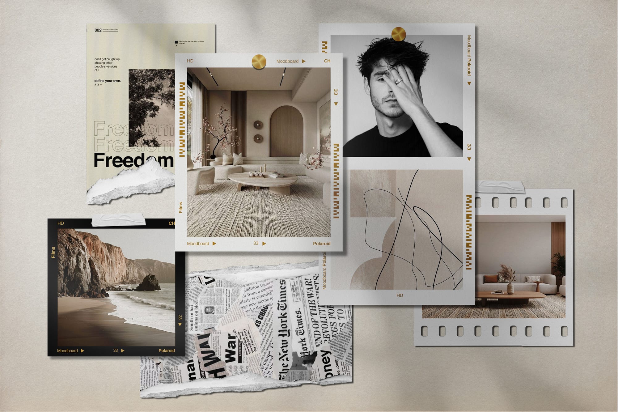 Film Frame Moodboard Mockups