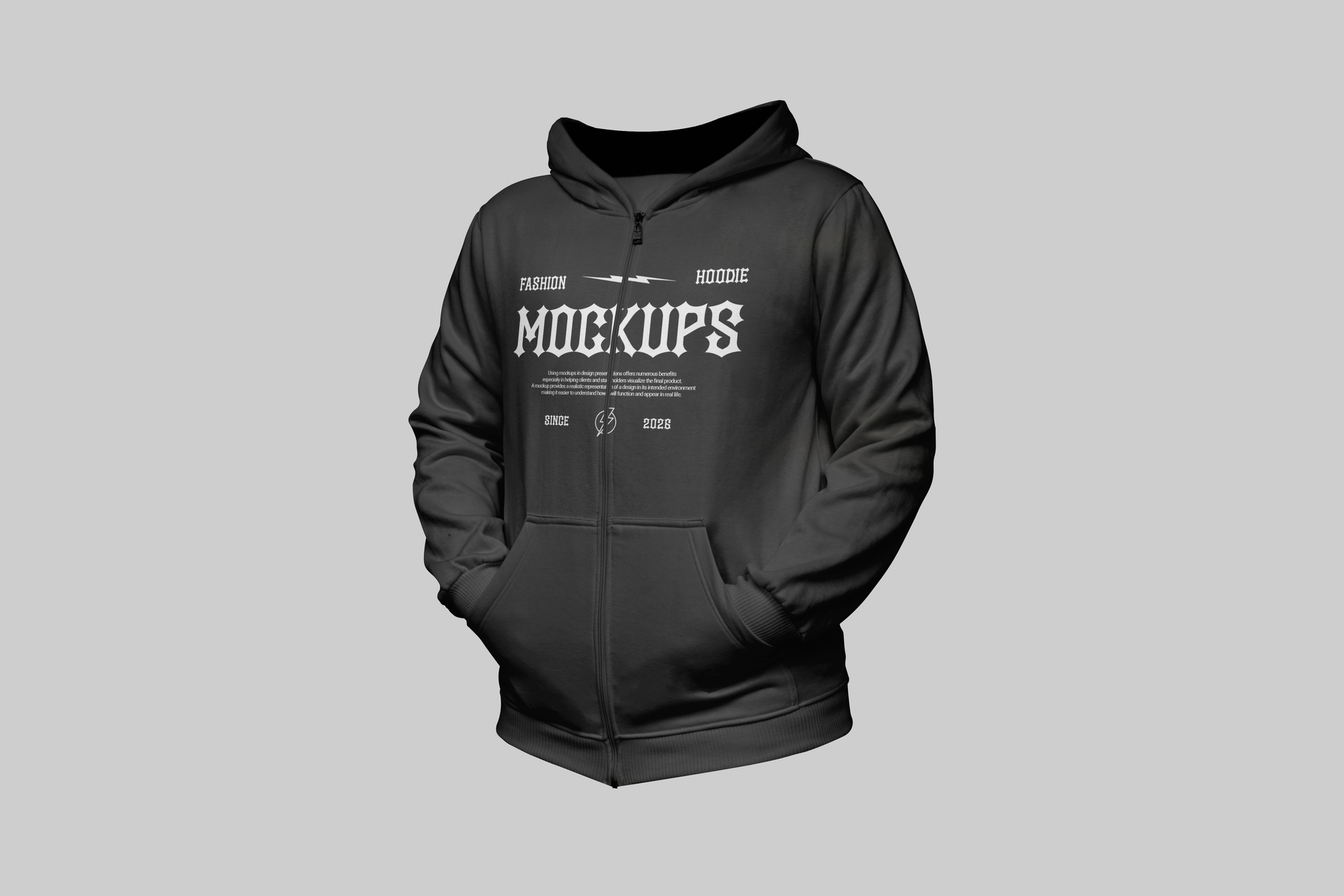 Hoodie Zipper Mockup
