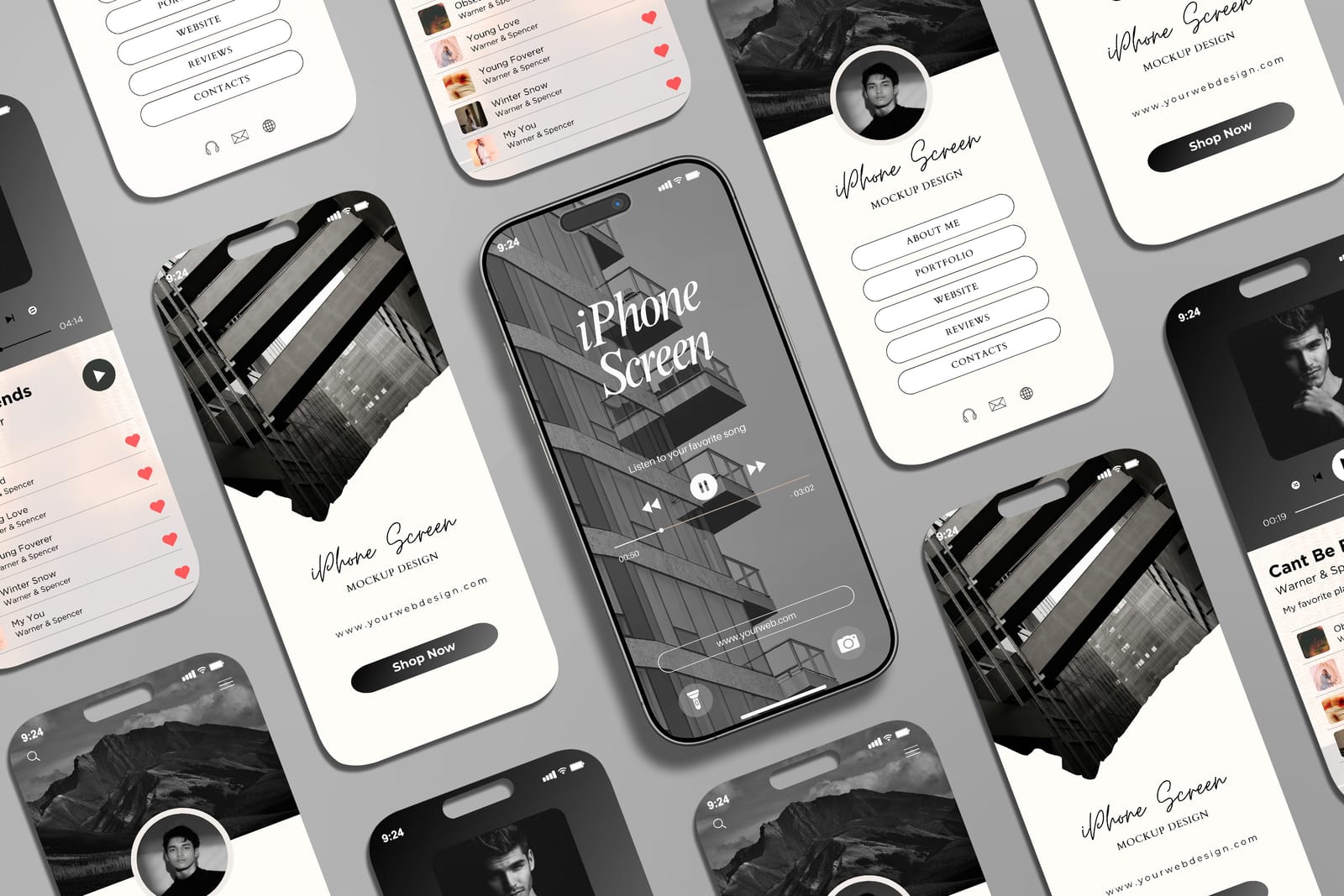 iPhone Screen Set Mockups post image